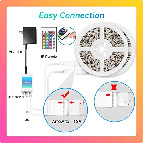 Charkee 120Ft Led Strip Lights, Bluetooth Rgb Led Lights With App Control, 22 Scenes And Music Sync Led Lights Strip For Bedroom, Living Room, Party, Etl Listed Adapter (2 Rolls Of 60Ft) #TOP6