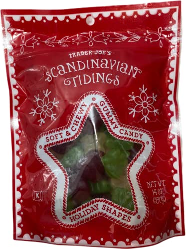 Trader Joe's Scandinavian Tidings Gummy Candy in Holiday Shapes - Kosher & Gluten Free 14 OZ Bag
