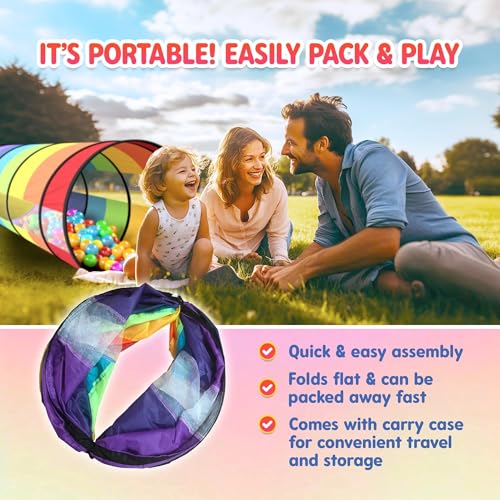 Playz RAINBOWTUNNEL Kids Play Tunnel For Toddlers 1-3 And Up thumb #4