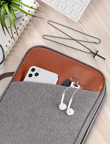 Heouvo Bible Covers For Men, Bible Carrying Case With Pockets/Leather Handle, Multi-Functional Large Size Zippered Bible Bag, Great For Bible Study/Daily Use, Perfect Gift For Men Boys #TOP4