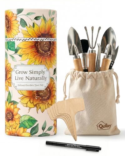 Quiby Indoor Gardening Tools, Small Garden Tool Set, Sunflower Gardening