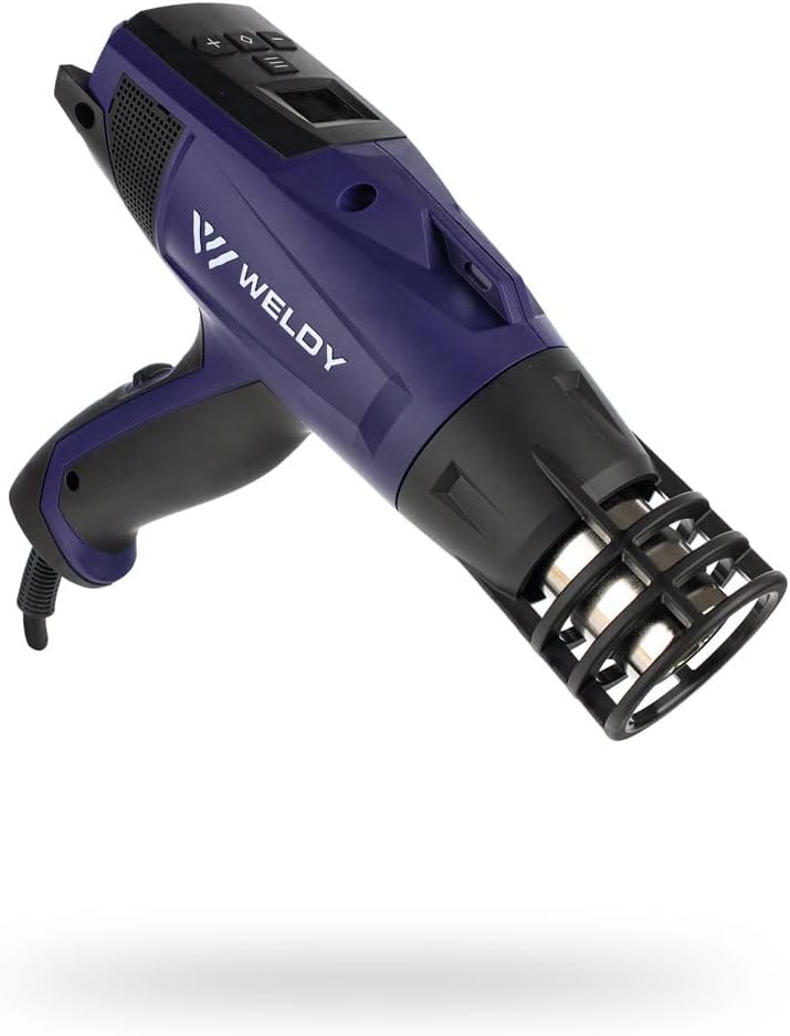 WELDY - HG 530-A - Heat Gun for Car Wrap; Light Weight - High-Performance 176F to 1,112F - Nozzle Heat Protection Device- 16 Ft Cord - Air Intake Guards - Precision Digital Readout