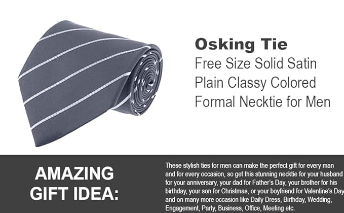 Image of Micro Fiber Stripped Neck Ties For Mens Boys Tie Length & Width - 58 Inch & 3 Inch