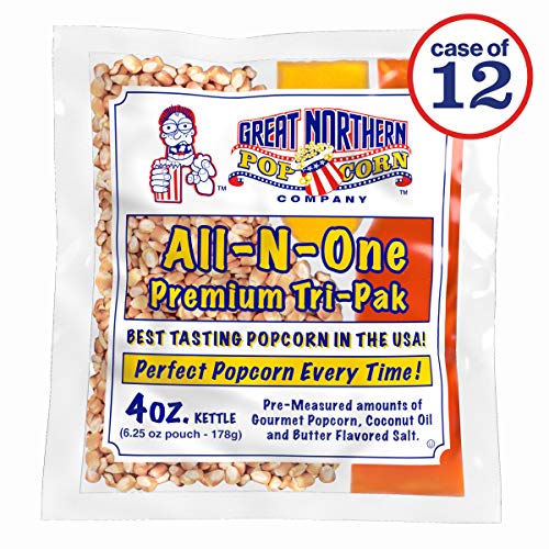 Great Northern Popcorn 4 Ounce Premium Popcorn Portion Packs, Case Of 12 #TOP4