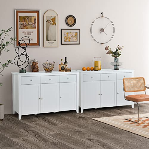 Giantex Large Buffet Cabinet With 3 Storage Drawers, Kitchen Sideboard 2 Cabinets & Adjustable Shelves, Console Table For Entryway, Cupboard Base Cabinet For Home Coffee Bar #TOP3