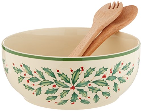 Lenox Holiday Salad Bowl And Servers #TOP2