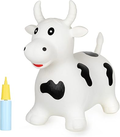 INPANY Plush Bouncy Horse For Toddlers - Inflatable Hopper Toy With Pump, Holds Up To 100 Lbs