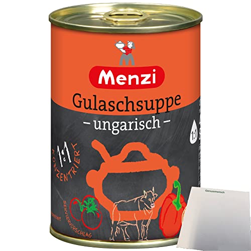 Menzi ungarische Gulaschsuppe Konzentrat 1zu1 (400ml Dose) + usy Block