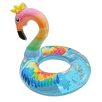 Flamant Rose Gonflable, Flotteur Gonflable pour Piscine, Bouée Flamant Gonflable, Bouée Flamant Rose Glitter, pour Les Adolescents Adultes Plage et Piscine
