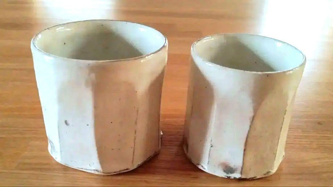 Amazon | 花岡隆さん 粉引 湯呑み茶碗 ペア 2個 IB0M | ノーブランド品 