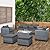 Lviden 6 Pieces Wicker Patio Furniture Sets Outdoor Conversation Set HDPE Rattan Sectional Sofa Couch with Storage Table and Grey Cushions