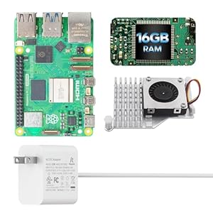 iRasptek Starter Kit for Raspberry Pi 5 16GB RAM- Includes 16GB Board, 27W PD Power Supply and Active Cooler