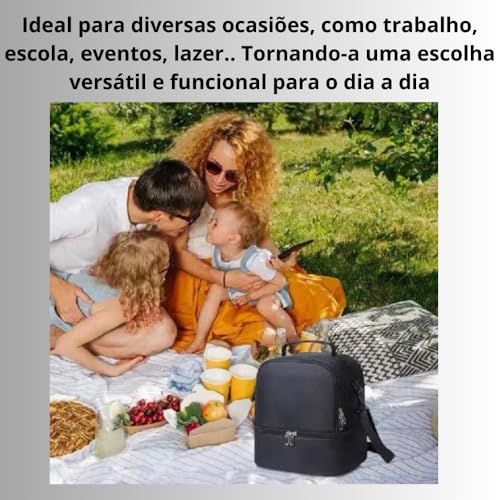 Bolsa Térmica Lancheira Para Marmita Impermeavél Trabalho, Passeio, Escola, Faculdade, Lancheira Tér