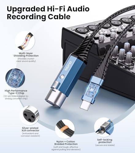 Tisino XLR to USB C Microphone Cable(3m) - Image 3
