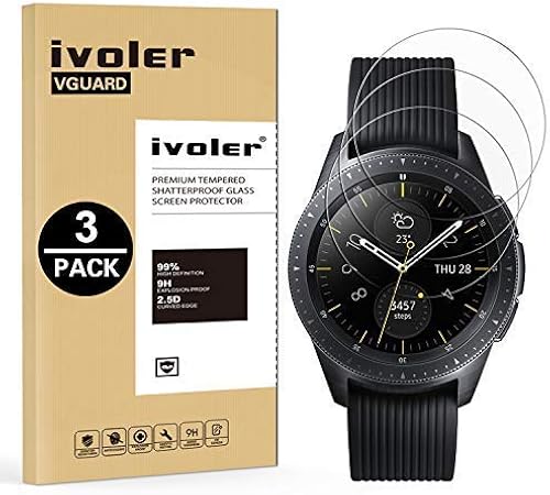 iVoler Pack  Vetro Temperato Compatibile con Samsung Galaxy Watch 42mm  Garanzia Vita   Pellicola Protettiva Protezione per Schermo per Samsung Galaxy Watch 42mm