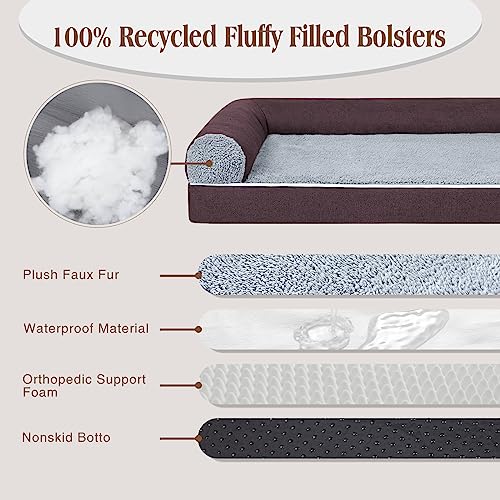 Orthopedic Dog Bed For Medium Dog, Dog Sofa Bed With Washable Cover & Nonskid Bottom, Removable Comfy Pet Sofa Bed, 30 X 20 Inch, Brown #TOP3