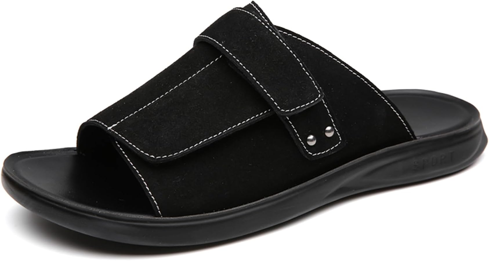 Amazon.com | Abborora Men's Leather Sandals Outdoor Walking