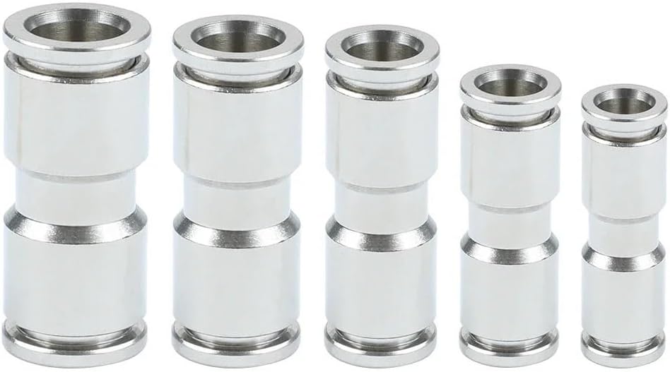 1/5/10pcs Metal Pneumatic Connection Air Tube Nickel Plated Brass Fitting Fittings Hose Connector PU 4mm 6mm 8mm 10mm 12mm Set(PU6-6,5pcs)