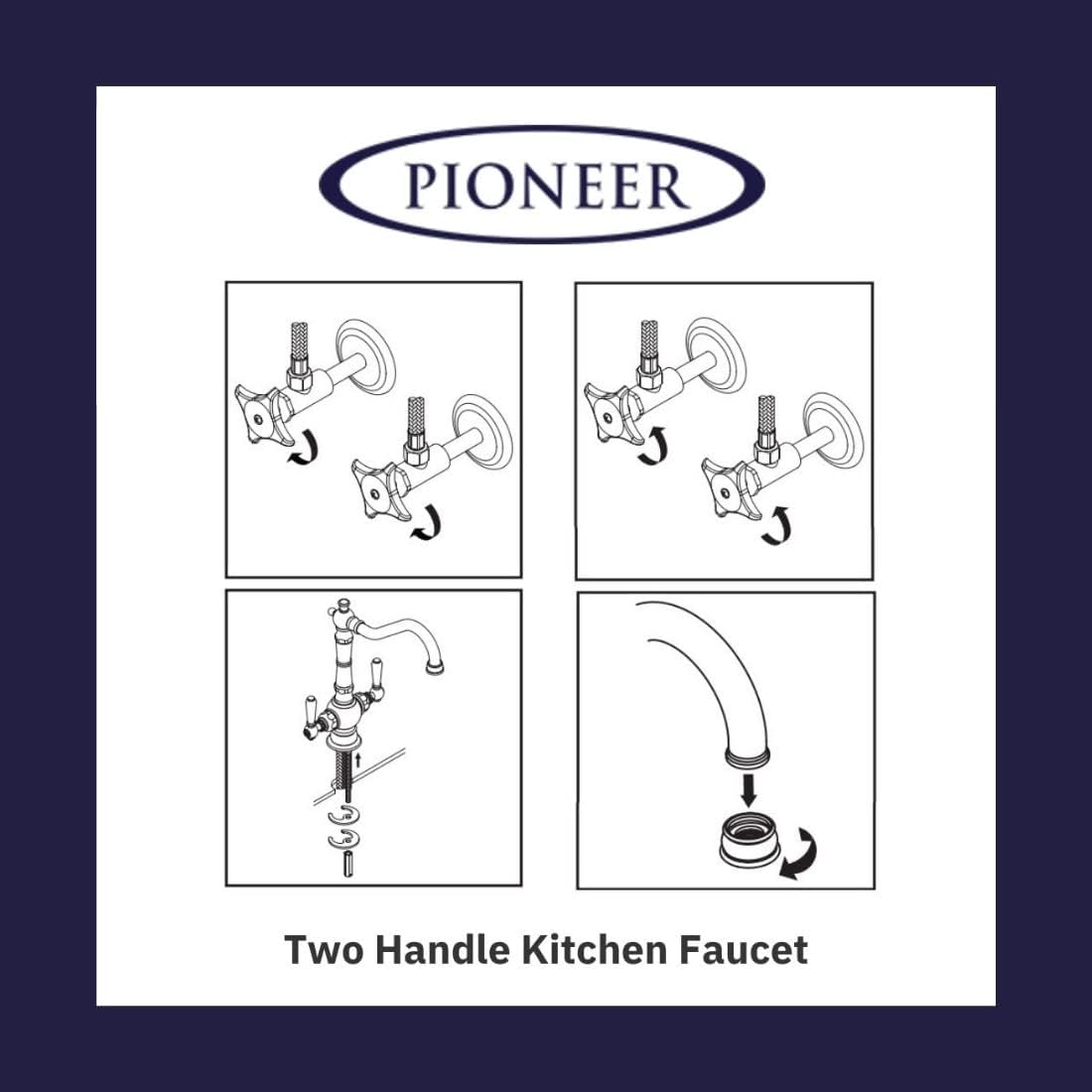 Pioneer 2AM401-ORB Americana Two Handle Kitchen Faucet Oil Rubbed Bronze