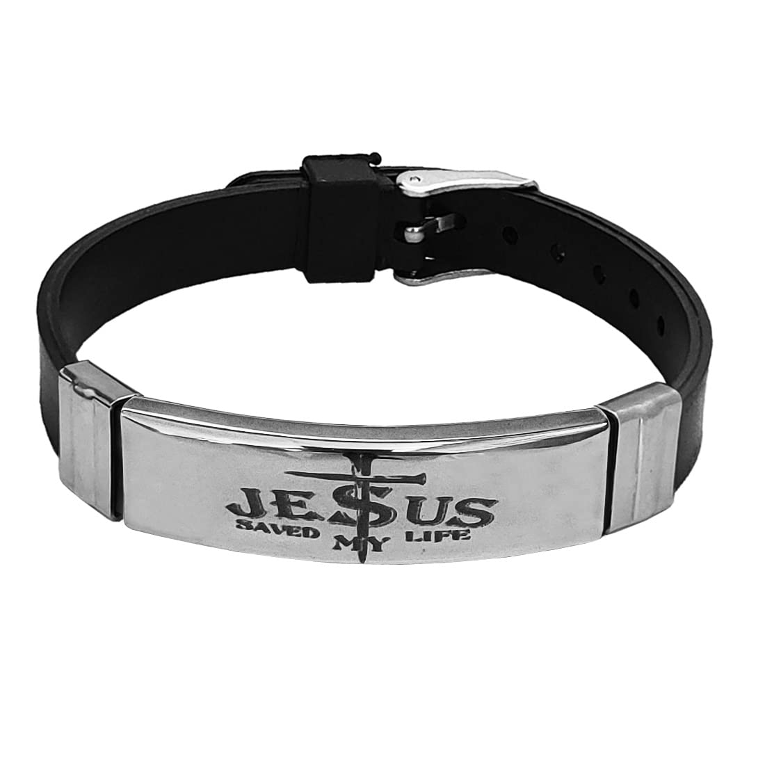 6mm Beads Black Religious Christ Cross In Heart Shape Adjustable Charm Crystal Bracelet For Men And Wen LCBR33G507