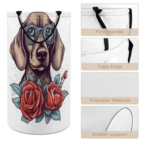 Panier à linge pliable grand format chien lunettes bac rangement jouets - 5