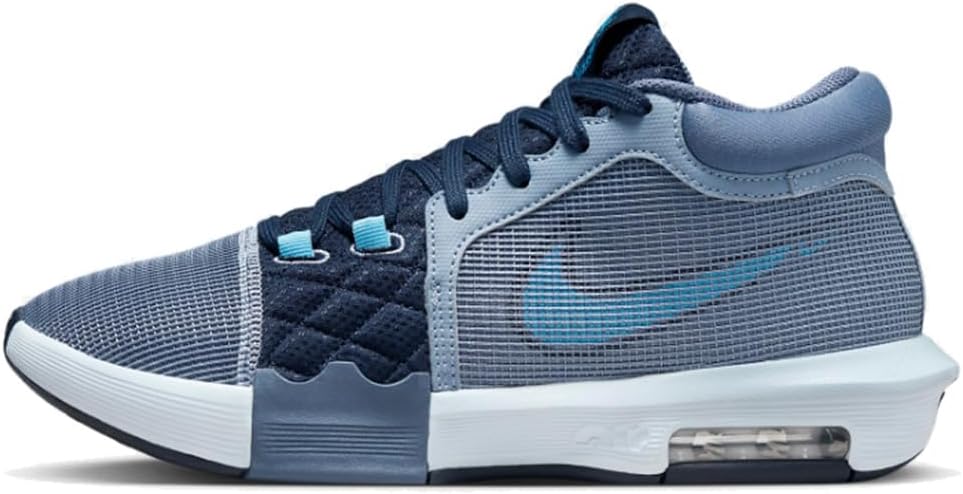 Lebron Witness 8 Basketball Shoes (FB2239-400, Ashen Slate/DIFFUSED Blue/University Blue/White) Size 8