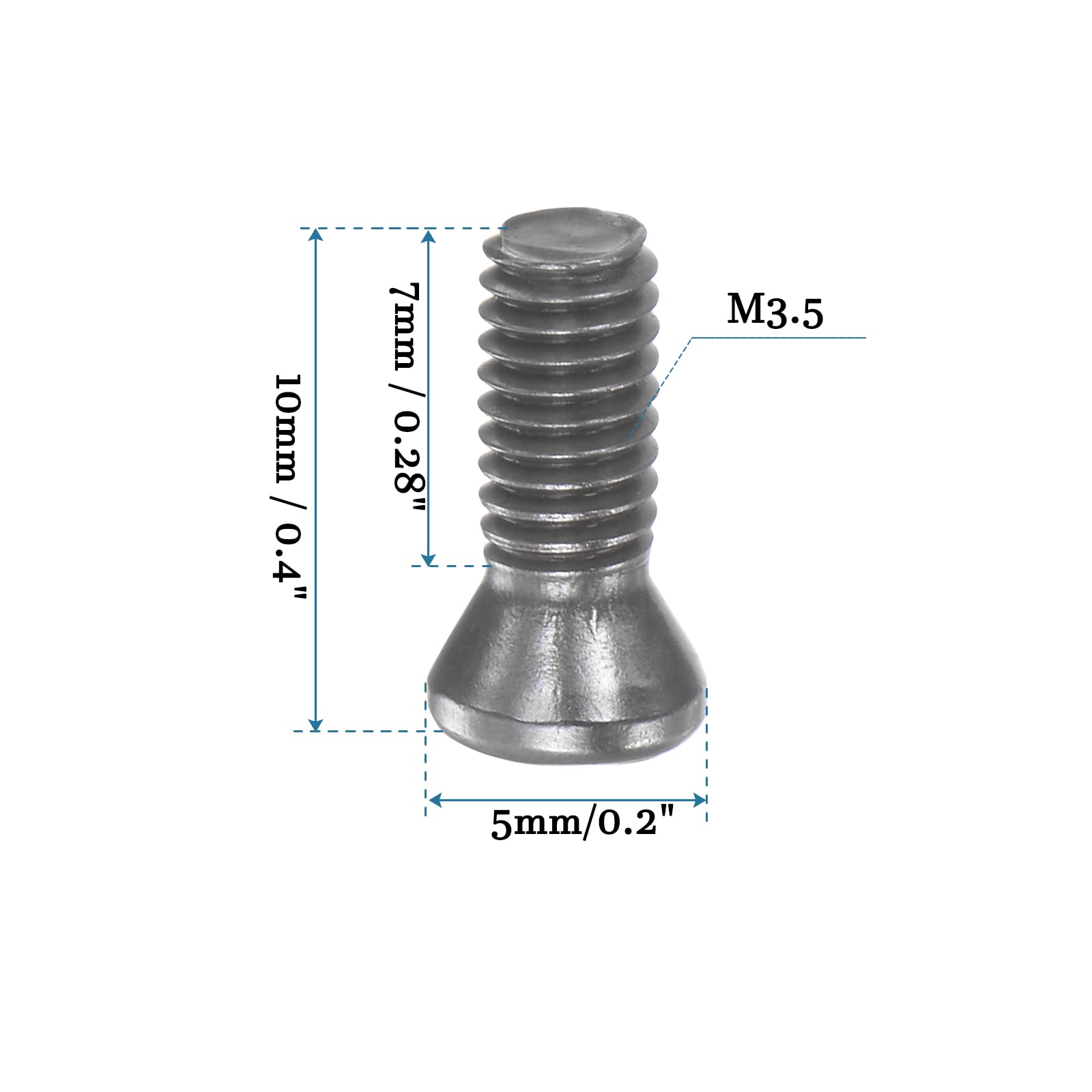 QUARKZMAN Svasata Testa Torx Vite Vite x 10pz Metallo Set Viti per Casa, Ufficio Attrezzature, Industria, Macchine, [Argento Tono, M3.5x10mm]