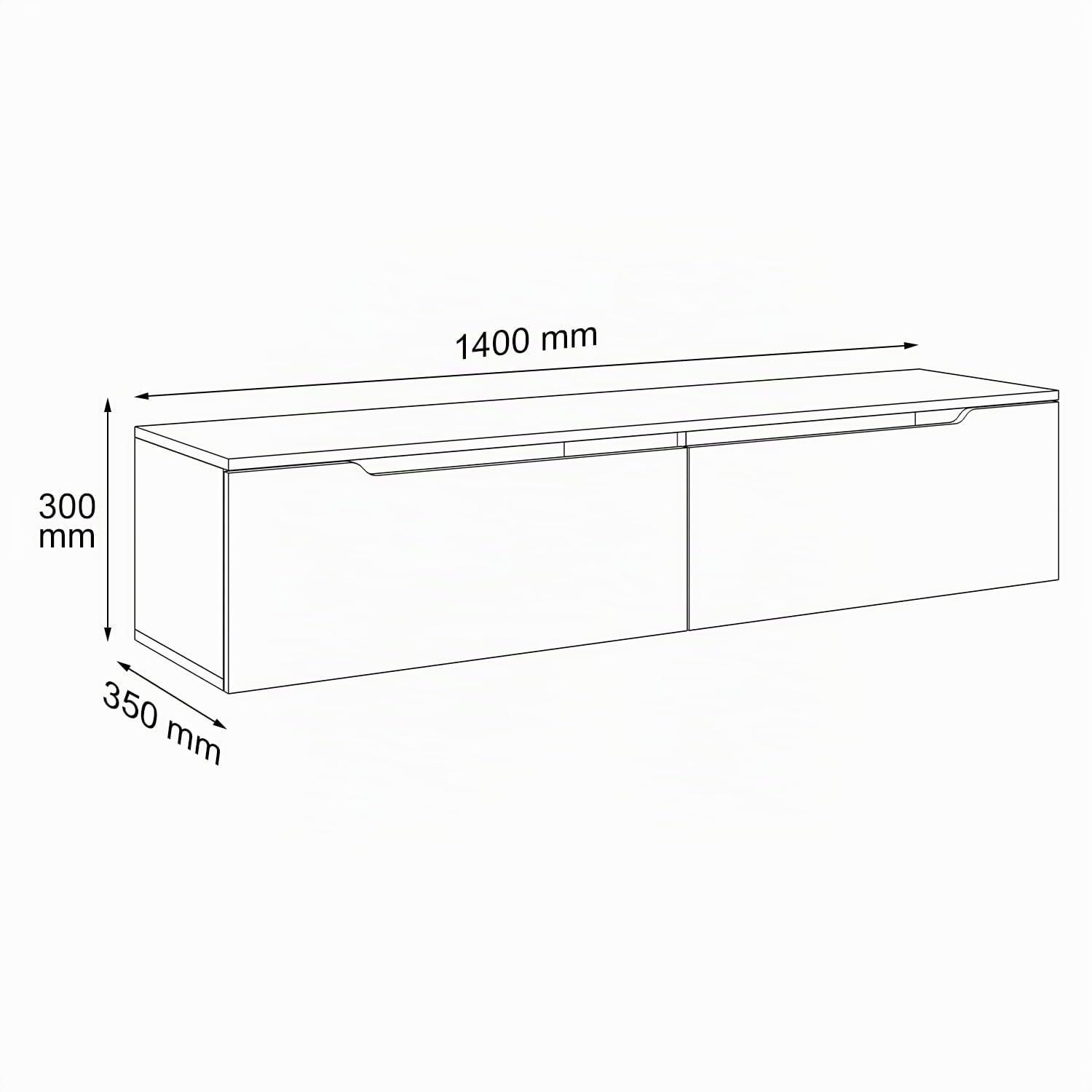 SONNI Mueble TV Suspendido Blanco Brillo con Luces 12 Colores,Mueble de Salón con LED Madera 2 Puertas Abatibles 140 cm