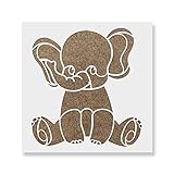 Baby Elephant Stencil - Reusable Stencils for Painting - Create DIY Baby Elephant Home Decor