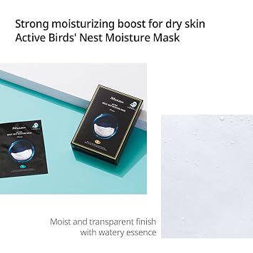 JMsolution Active Bird's Nest Moisture Mask Prime (10 Sheets) | [3.5 Billion Sold] K-Beauty Face Mask with Swiftlet Nest Extract for Deep Hydration & Radiance | Revitalizing Facial Sheet Mask