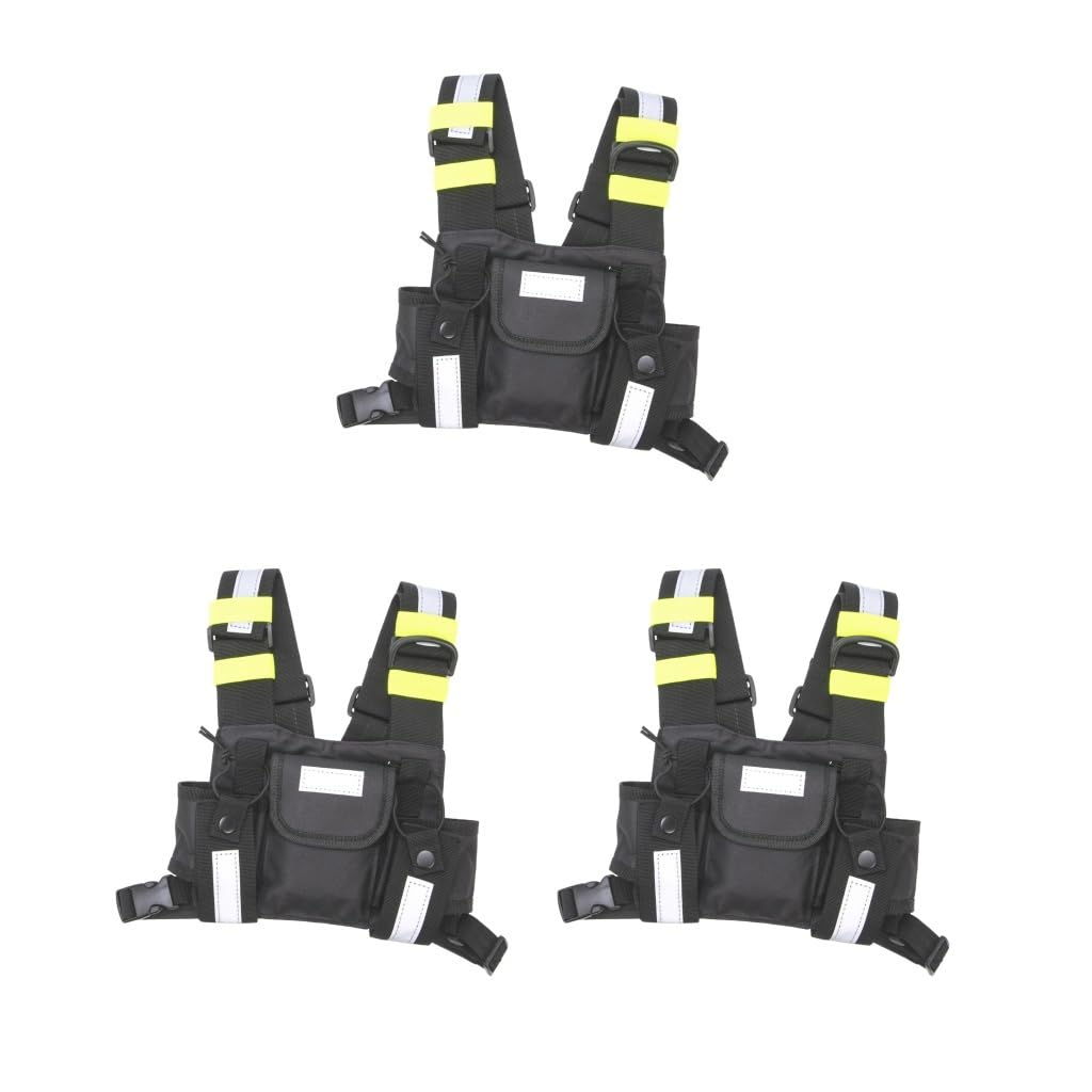 3 set di fondine da spalla, pettorali, pettorali, gilet, attrezzatura per walkie talkie custodia durevole