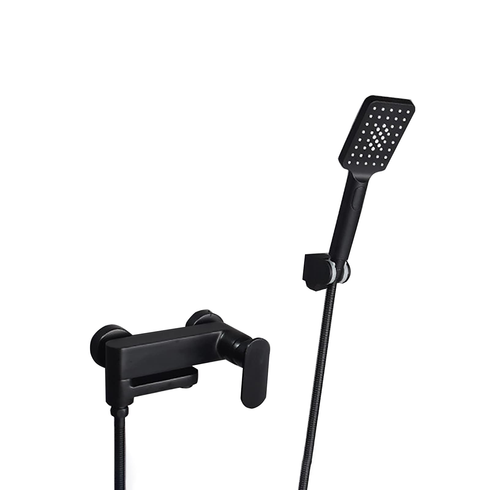 Rubinetto per vasca con acqua calda e fredda, rubinetto per vasca girevole, rubinetto per vasca a parete, rubinetto per vasca in ottone, miscelatore monocomando con doccetta a 3 modalità, nero