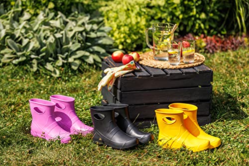 BeComfy Unisex Damen Herren EVA Stiefel Federleichte Schaumstoff Gartenschuhe Rot Schwarz Gelb Grün 36-47 EU (Gelb, EU Schuhgrößensystem, Erwachsene, Numerisch, M, 37)
