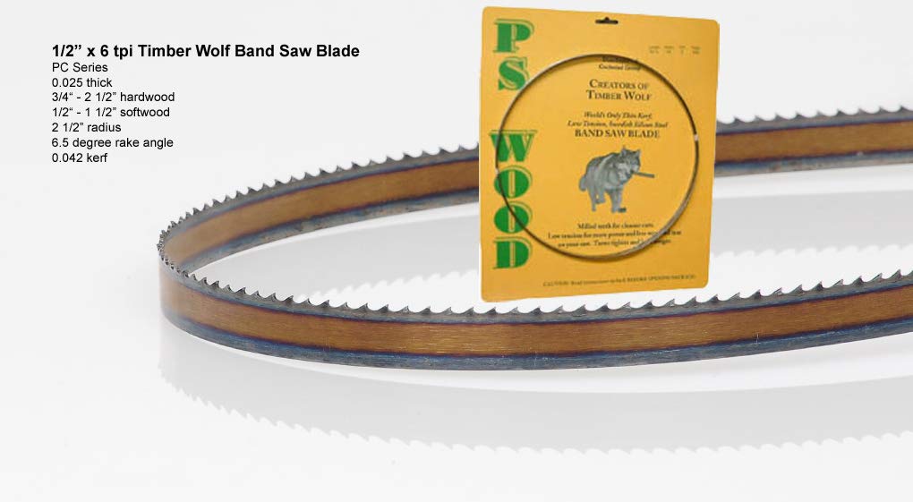 PS Wood Timber Wolf 93 1/2 x 1/2 x 6 tpi band saw blade