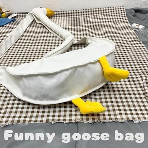 Silly Goose Bag, Funny Goose Canvas Shoulder Bag, Cute Goose Animal Novelty Purse Canvas Crossbody Bag for Girls Boy4