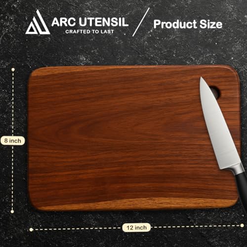 Image of Premium Sheesham Wooden Chopping Board | Single-Piece Solid Wood 12x8 inch | 1-Inch Thick Heavy-Duty Cutting Board | Knife Friendly, Food Safe & Reversible Wooden Cutting Board