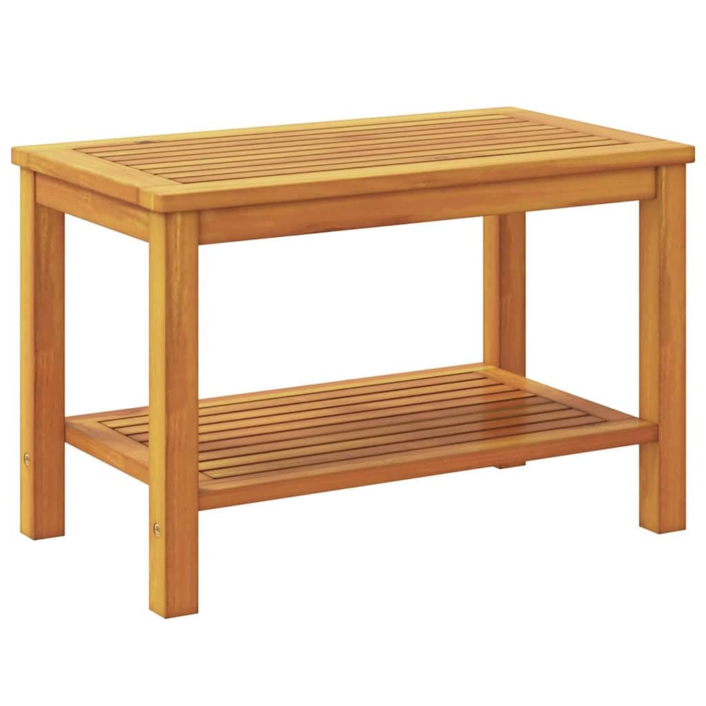 Hothingwell Beistelltisch, Akazienholz, massiv, 70 x 40 x 45 cm | Rustikal, langlebig, für Garten, Terrasse, Innenbereich, einfache Pflege, feuchtes Tuch