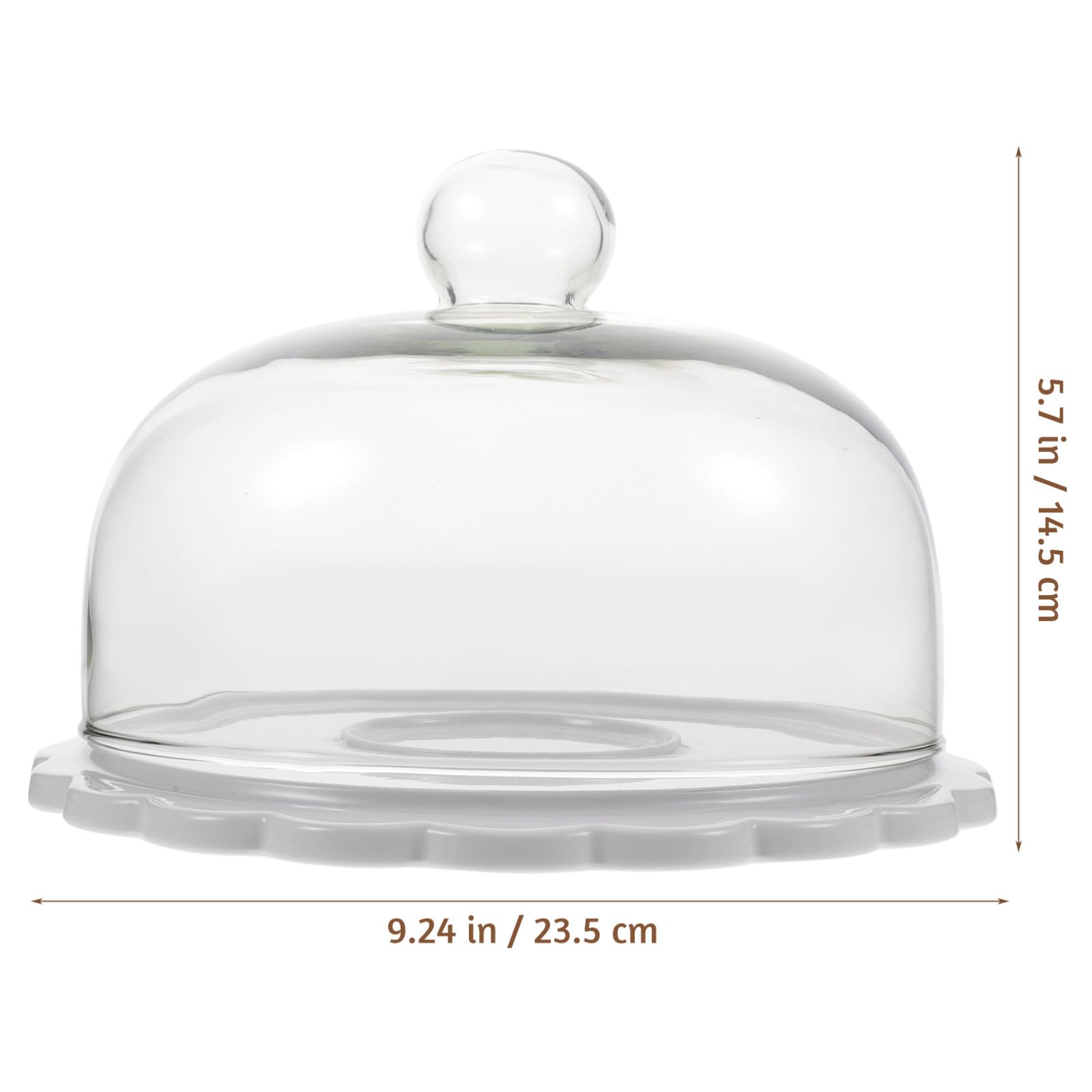 Kuchenständer mit Kuppel Runder zum Schutz und Präsentation von Desserts mit Glasglocke aus Glas und Keramik Weiße Kuchenplatte für Hochzeiten und Geburtstage