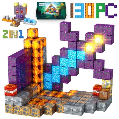 100PCS Magnetic Blocks, Building Blocks for Kids Ages 6-8, Montessori Sensory Cubes for Toddlers, Sensory Toys for Boys & Girls Age 4-6, Classroom Construction Toys. Nice Cube Gift, Green