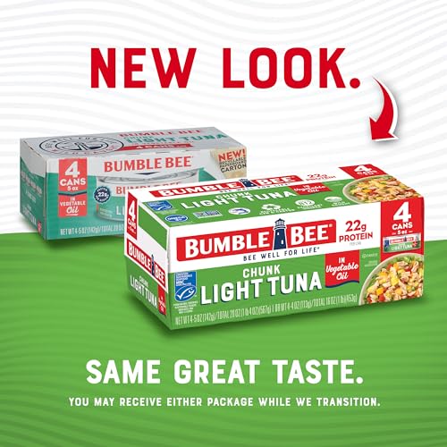 Image of Bumble Bee Chunk Light Tuna In Oil, 5 oz Cans (Pack of 8) - Wild Caught Skipjack Tuna - 22g Protein Per Serving - MSC Certified Sustainable Seafood, Non-GMO, Gluten Free, Kosher