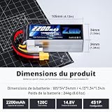 Zeee lot de 2 batteries LiPo 4S 2200 mAh 120C prise XT60 photo 2