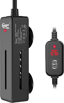 hygger Small Submersible Aquarium Heater,Mini Betta Turtle Tank Heater with Digital Display Controller,20W Fish Tank Heater Suitable for 3-19L Freshwater Tanks