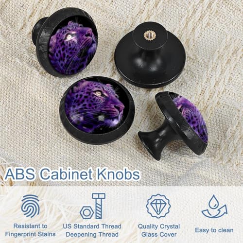 Boutons de porte motif léopard violet pour remplacer des poignées de commode usées - 5