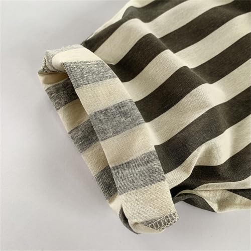 Boys' Cotton Linen Harem Bloomers Pants for Baby Toddler Striped Bloomer Elastic Basic Harem Pants Joggers Dark Green 12-18 Months4