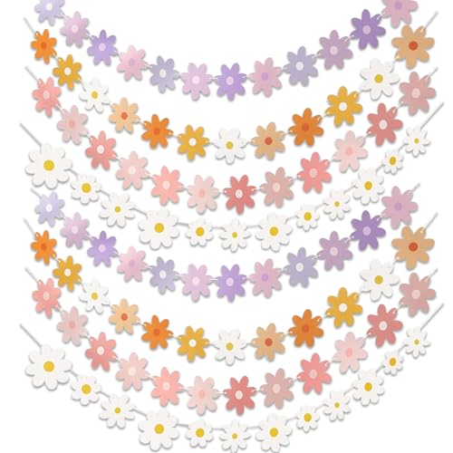 Pancartas de margaritas de colores para decoraciones de fiesta infantil y baby shower boho