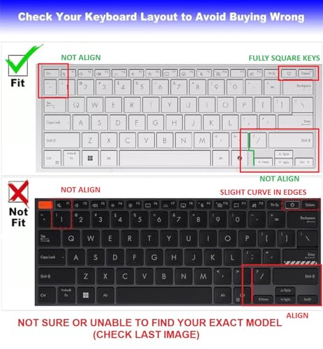 Image of Saco Keyboard Cover for 2025 2024 ASUS Zenbook S14 OLED UX5406 14 Inch AI Copilot PC | ASUS Zenbook S16 (UM5606) 16 Inch Copilot PC - Transparent