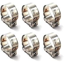 17-19mm T-Bolt Clamp 304 Stainless Steel Pipe Clamp Heavy Duty Hose Clamp Pack of 6