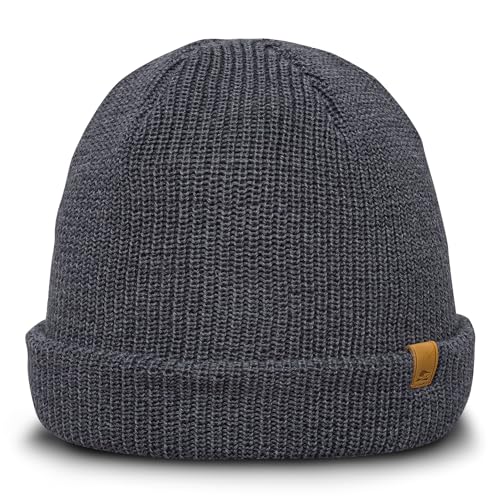 Sterkowski Salty Dog Strickmütze | 100% Merinowolle Beanie für Herren und Frauen | Wintermütze Merino Fisherman Fahrrad Sport Warm Skimütze Arbeitsmütze Wollmütze Hiking Universelle Größe Grau