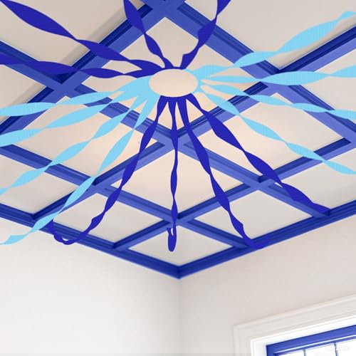 Image of 4 Crepe Paper Streamers Rolls, 328ft Pack of Royal Blue and Blue Crepe Paper for Birthday Baby Shower Wedding Graduation Party Decorations (1.8 inch x 82 ft /Roll)