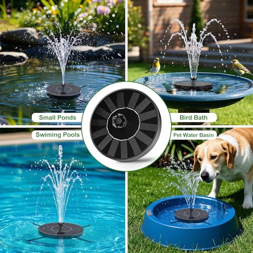 image for SEIRMEP Solar Fountain Pump with Spray Height Adjustment, Upgrade Glas